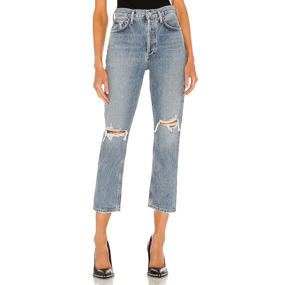 New with tags Riley High Rise Straight Crop Jean Escalate